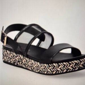 LC Lauren Conrad Black Strappy Platform Sandals